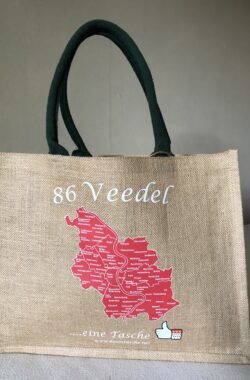 Jutetasche mit dem Aufdruck 86 Veedel..